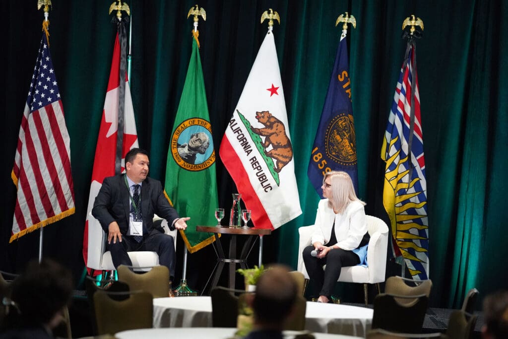 Cascadia Innovation Corridor Steering Committee members Ian Campbell and Rachel Smith at the 2022 Annual Conference.